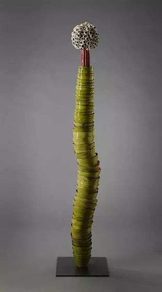 Leigh Taylor Mickelson, LURE (albiflora), 2010, porcelain, glaze, steel.