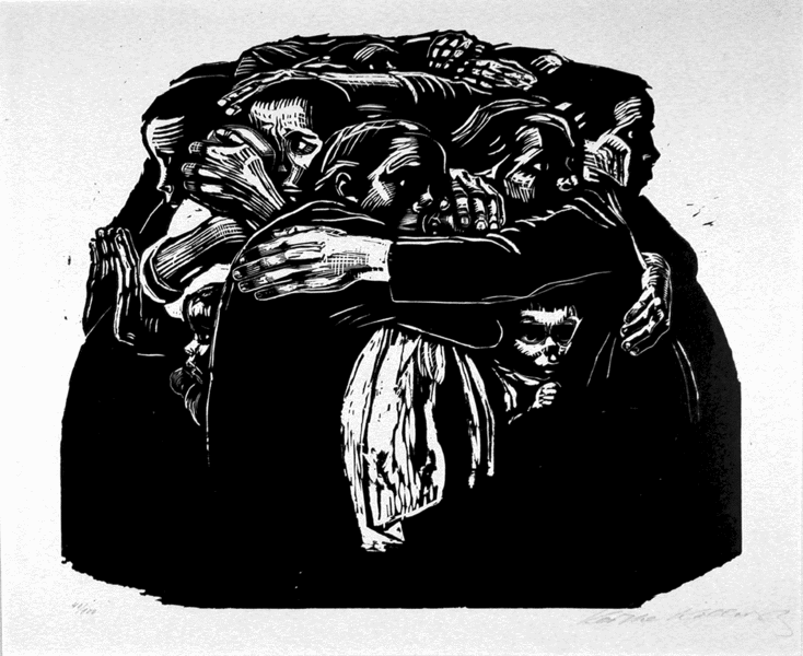 Mothers, KÃ¤the Kollwitz, woodcut, 1922.