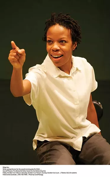 Nilaja Sun brings her one-woman show “No Child” to Bard’s Sosnoff Theater October 4 through 6. - CAROL ROSEGG