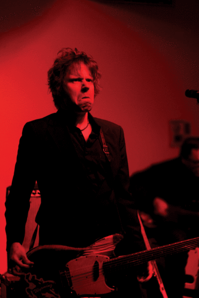 Peter Aaron, Chronogram music editor and frontman of the reunited Chrome Cranks, played at Backsatge Studio Productions in Kingston on May 9. - FIONN REILLY
