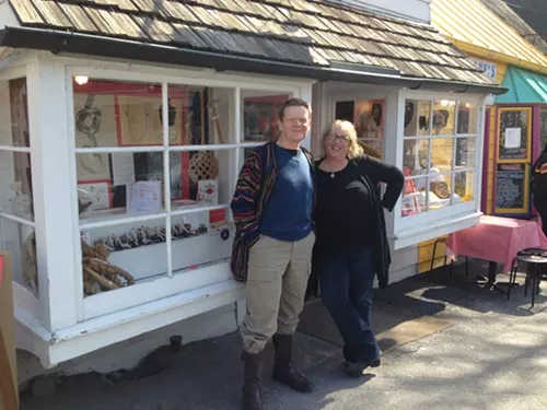 Philippe Petit and Martha Frankel at The Golden Notebook bookstore in Woodstock