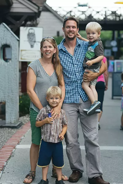 Rebecca, Sylas, Brian, and Sebastian at Water Street Market. - THOMAS SMITH