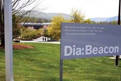 THE DIA:BEACON MUSEUM OVERLOOKS THE HUDSON RIVER, AND HOUSES THE WORK OF PRESTIGIOUS CONTEMPORARY ARTISTS FROM ANDY WARHOL TO RICHARD SERRA. LOCATED LESS THAN HALF A MILE FROM THE BEACON STATION ON THE METRO NORTH RAILROAD MANY MUSEUM-GOERS WALK FROM THE TRAIN. - NATALIE KEYSSAR