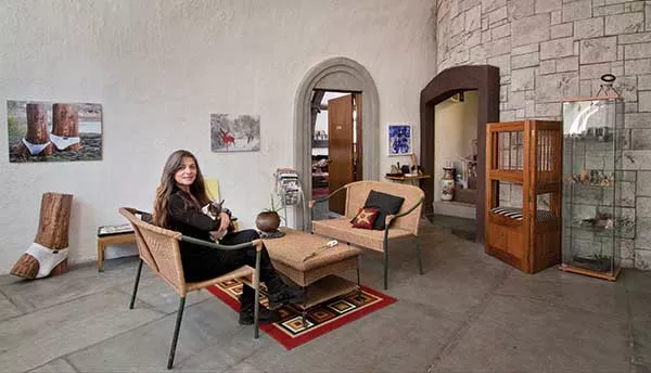 The main foyer of a Gaudí-inspired, folk art dream home in Highland.