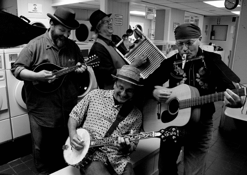 The Ramblin Jug Stompers, from left: Mr. Eck, Wild Bill, BowtIe, Cousin Clyde. - AVALON PEACOCK