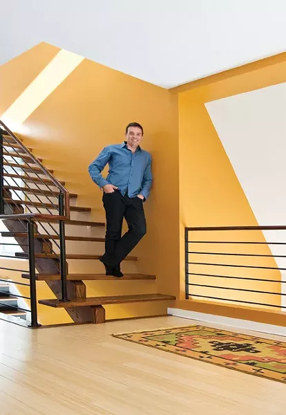 To Piedrahita, the stairs are the core of the way movement circulates in the house. He wanted them to be fun, open, and ceremonial, and wide enough to enable casual interaction. - DEBORAH DEGRAFFENREID
