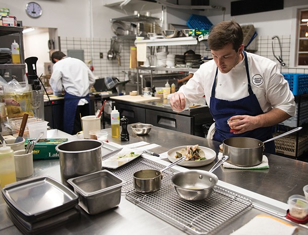 Michael Kelly in the kitchen at Liberty Street Bistro in Newburgh - CHRISTINE ASHBURN