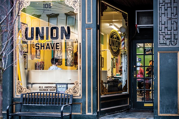 Opened in 2014, Union Shave is part of a movement of retro men’s barbershops that offer a shave and a haircut with attitude. - PHOTO BY ANNA SIROTA