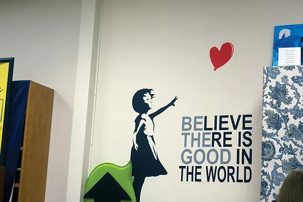 A slogan on the wall of a classroom at Newburgh Free Academy North Campus. - PHOTO BY IYANNA MORENO