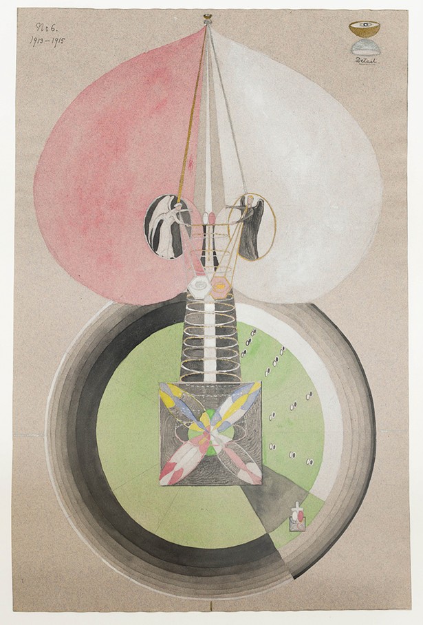 One of Hilma af Klint's paintings in the "Tree of Knowledge" series at Lightforms Art Center in Hudson through August 9.