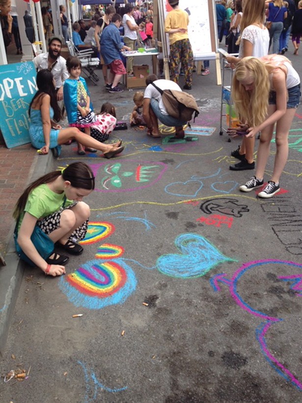 In front of Catskill Art & Office Supply in Kingston at the 2014 Chronogram Block Party