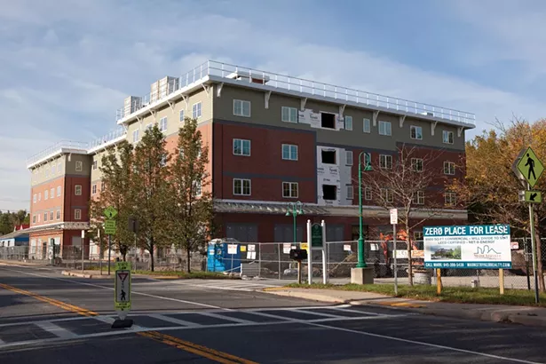 Zero Place, a mixed-use project featuring 46 apartments (five units are earmarked as affordable) and 8,400 square feet of retail space, was recently awarded a New York State Building of Excellence award for energy efficiency. Construction is expected to be complete early next year.