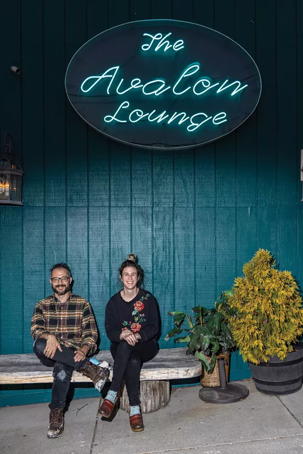 Liam and Laura Singer outside the Avalon Lounge, the music venue they turned into a Korean take-out restaurant during the pandemic. - PHOTO BY ALON KOPPEL