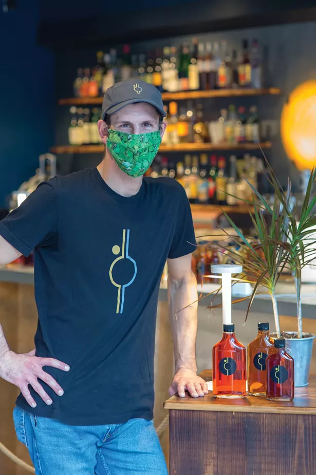 Billy Jack Paul, co-owner and mixologist at Mooncloud, which opened on Railroad Street in December 2019. - PHOTOS BY BILL WRIGHT