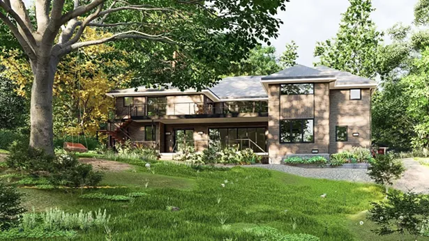 Proposed design for a single and two-family flexible use Passive House upstate. - IMAGES COURTESY OF CHOSHIELDS STUDIO