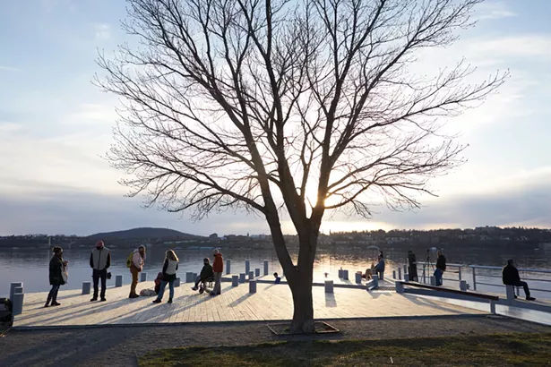 Long Dock Park on the Hudson River at sunset. - DAVID MCINTYRE
