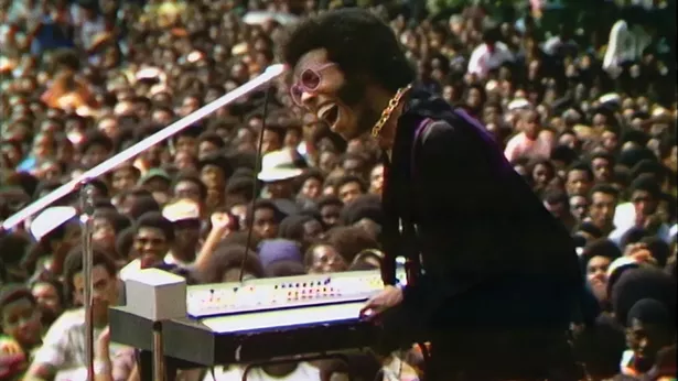 Sly Stone in a still from Summer of Soul, Ahmir “Questlove” Thompson's directorial debut, which will be screened by the Woodstock Film Festival at the Greeneville Drive-In on June 24.