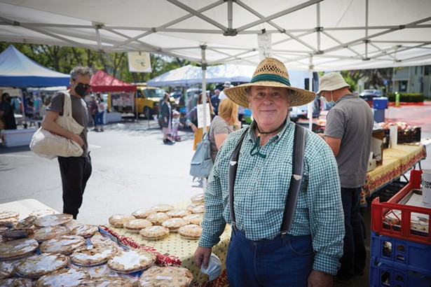 Ted McKnight of Breezy Hill Orchard and Cider Mill at the Rhinebeck Farmers' Market. - DAVID MCINTYRE