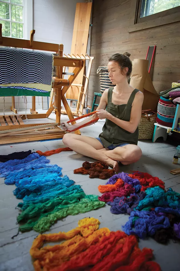 Samantha Bittman, textile artist in residence at Byrdcliffe Arts Colony. - DAVID MCINTYRE