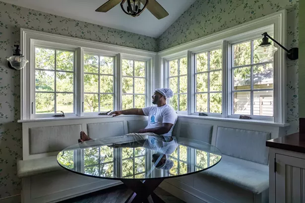 Jackson created the breakfast nook by tearing down an interior wall, then vaulting the ceiling above. - WINONA BARTON-BALLENTINE