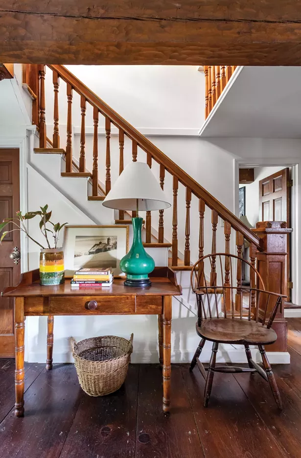 The downstairs stairwell is central to the kitchen and den as well as the upstairs wing of bedrooms. Zimmerman and Voglino had been living in Italy for two decades but have come to love their new Hudson Valley home. “It’s a beautiful little gem of a place,” says Zimmerman. “We are building a community here of like-minded food lovers. There’s a great energy here.” - WINONA BARTON-BALLENTINE