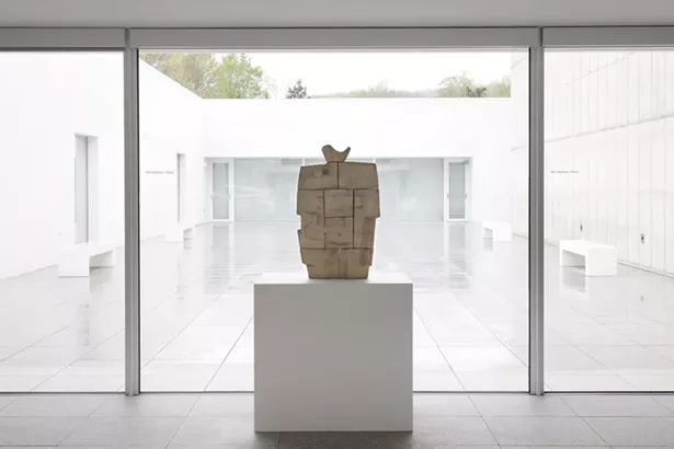 Masculine figure (from the Building Blocks series), Costantino Nivola, 1958. Carved concrete, 32 1/8 x 20 1/2 x 10 inches. Courtesy Fondazione Nivola. From “Nivola: Sandscapes” at Magazzino Italian Art in Cold Spring. Photo by Marco Anelli.