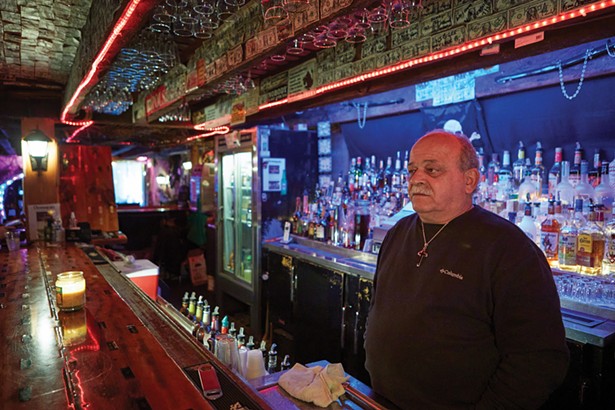 Mike Lanuto has operated Captain Kidd’s Inn, a funky, pirate-themed bar in the basement of a 225-year-old historic house, since 1993. Captain William Kidd supposedly sailed up the Hudson and buried his vast stolen treasure in the area. - PHOTO BY DAVID MCINTYRE