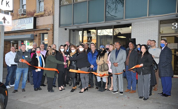 Orange County Chamber of Commerce staff, ambassadors, board members and supporters gathered recently to cut the ribbon at their new satellite office at 380 Broadway in Newburgh. - IMAGE COURTESY OF JEREMY LANDOLFA, VISUAL CONCEPTS PHOTOGRAPHY
