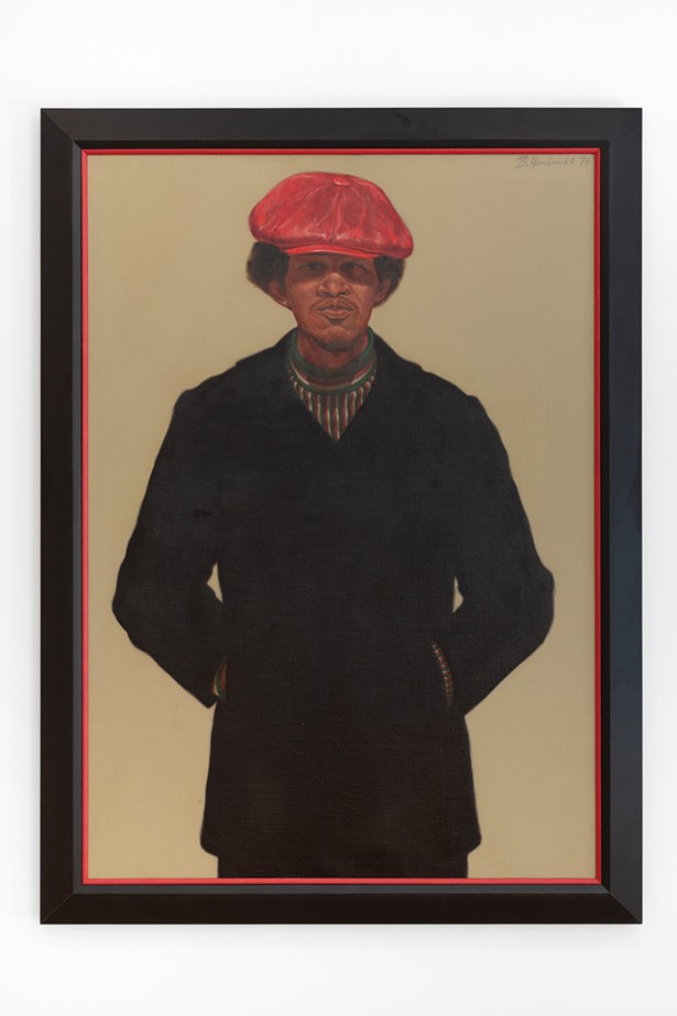 Michael BPP (Black Panther Party), Barkley L. Hendricks, 1971, oil and acrylic on linen, 48 x 34 inches © Barkley L. Hendricks.  Courtesy of Estate of Barkley L. Hendricks and Jack Shainman Gallery, New York.