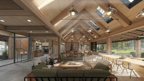 Rendering of the future AutoCamp Catskills Clubhouse.