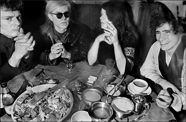 Max’s Kansas City, NYC, Paul Morrissey, Andy Warhol, Janis Joplin, Tim Buckley, after Fillmore East opening night - ELLIOT LANDY