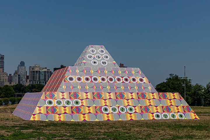 "Because Once You Enter My House It Becomes Our House," 44 × 44 × 21 ft, 2020. Installation at Socrates Sculpture Park