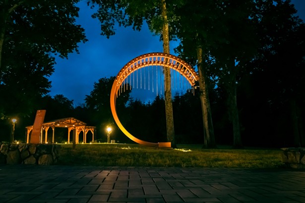 "In 'C'" by German sculptor Trimpin is part of Caramoor's Sonic Innovations - PHOTO BY GABE PALACIO