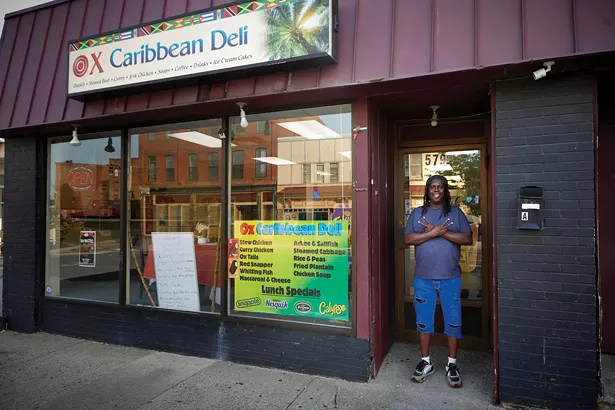 Lenox, aka Ox, outside Ox Caribbean Deli on Broadway. - DAVID MCINTYRE