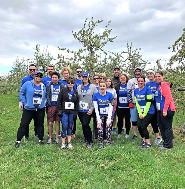 MHV’s running club supporting a Leadership Orange run at Angry Orchard