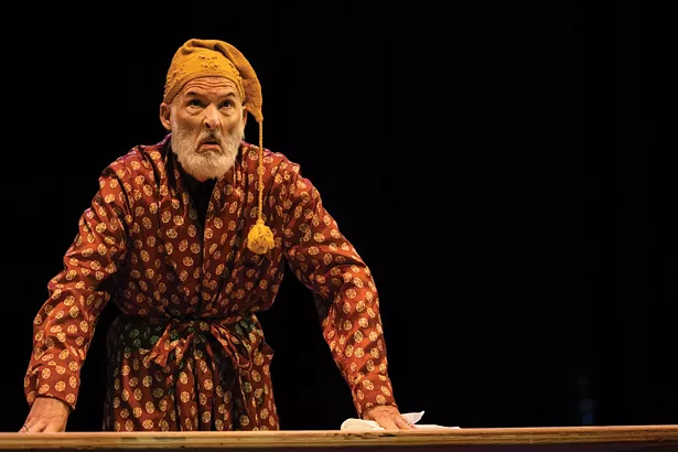 Will Bond plays Ebenezer Scrooge in SITI Company's interpretation of "A Christmas Carol" this month at Bard College's Fisher Center. - PHOTO BY CHRIS KAYDEN