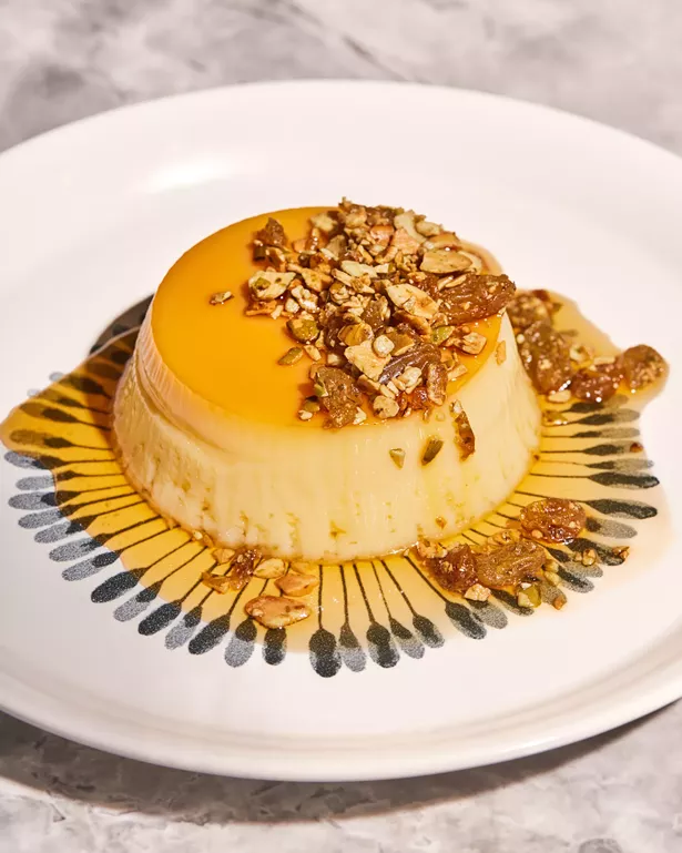 Pastry chef Emily Dill is creating fun riffs on classic desserts, like flan - PHOTO BY MONTGOMERY SHERIDAN