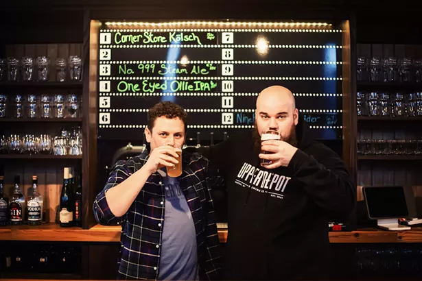 Upper Depot Brewing co-owners Montgomery Bopp and Aaron Maas. - BAREFOOT PHOTOGRAPHY