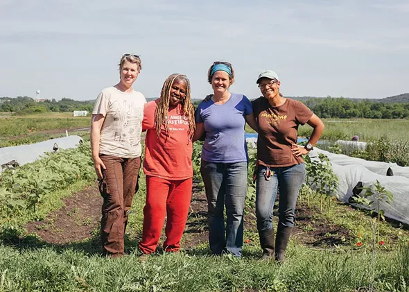 From left: Michaela Hayes, Karen Washington, Jane Hodge, and Lorrie Clevenger of Rise and Root Farm in Chester