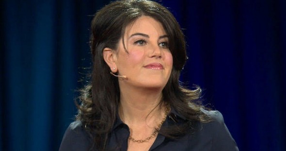 Monica Lewinsky giving her 2015 TED Talk on The Price of Shame.