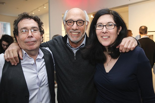 Photographer Aaron Rezny, gallerist Howard Greenberg, and Center for Photography at Woodstock Executive Director Hannah Frieser at the opening reception.