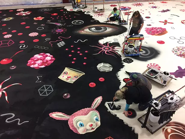 Backdrop for the American Ballet Theatre Broadway production of "Whipped Cream" for designer Mark Ryden; lead artist for Scenic Art Studios Michele Corn Farrell. - PHOTO BY DANA WALKER