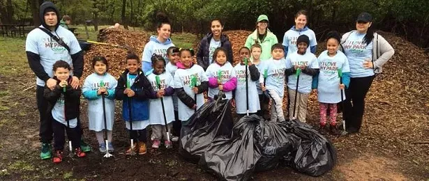 Some young I Love My Park Day volunteers. - COURTESY OF PARKS & TRAILS NY