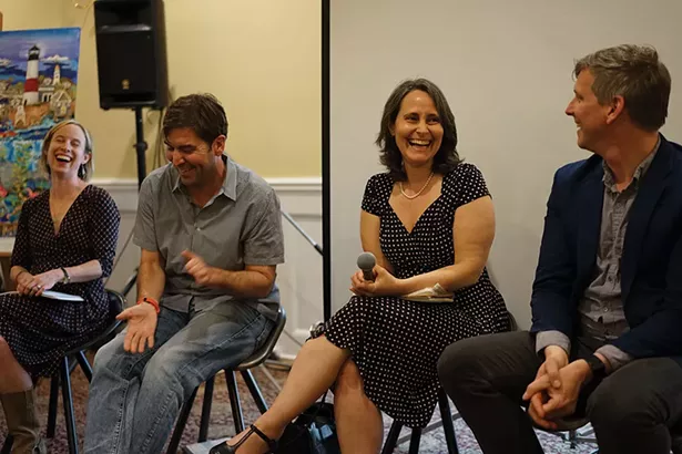 Helene Lesterin, Johnny LeHane, March Gallagher, and Matt Stinchcomb in panel discussion. - JOHN GARAY