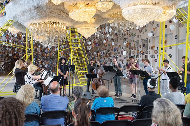 Bang on a Can perform within Nick Cave’s installation Until at MASS MoCA in 2017.