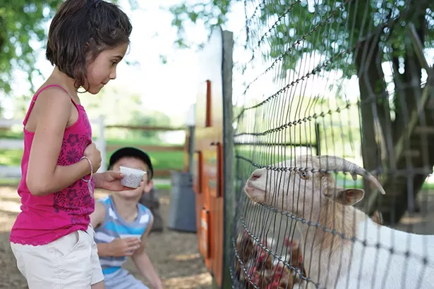 Mason and Samantha at Pennings Farm Petting Zoo in Warwick. - JOHN GARAY
