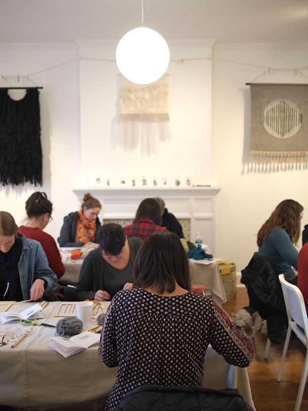 Weaving workshop with Kat Howard at Drop Forge and Tool in Hudson.