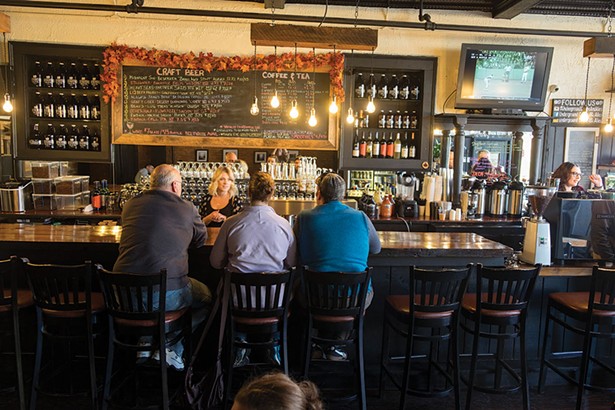 The bar at Underground Coffe & Ales in Highland pours 10 rotating taps as well as serving a wide selection of coffee drinks.