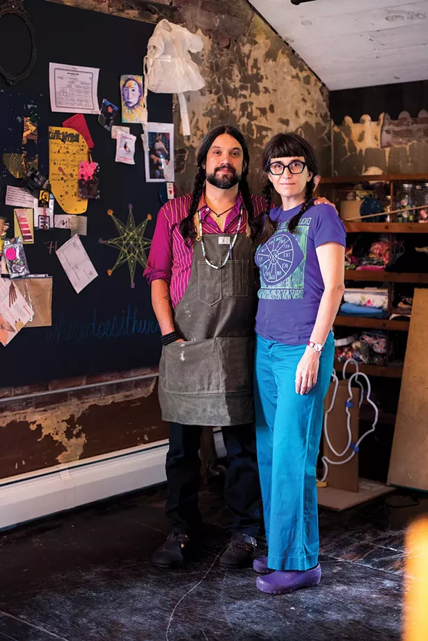 Lite Brite Neon Studio's founder Matt Dilling with his partner Erika DeVries. - MONICA SIMOES