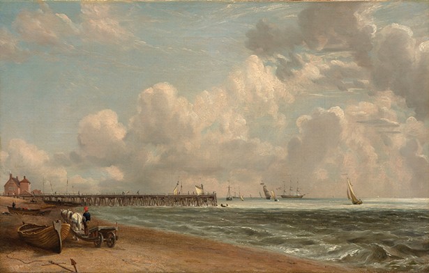 Yarmouth Jetty, John Constable,  c. 1822–23. oil on canvas, 12 3/4 x 20 1/8 in.